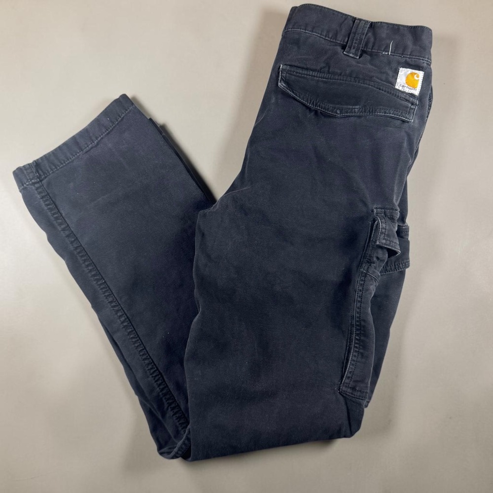 Carhartt Rugged Flex Relaxed Fit Canvas Cargo Work Pants Black 103574 33x32